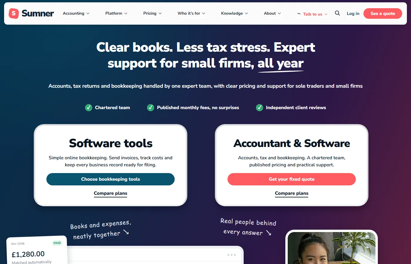 Sumner accountancy on a computer